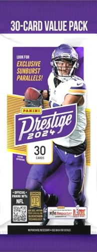 2024 Panini Football Prestige Huge Factory Sealed Jumbo Fat Cello Pack for Football Fans Includes 30 Cards, 4 RCs, 4 Ins