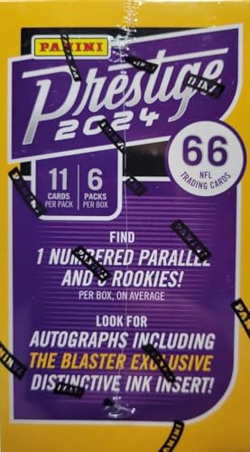 2024 Panini Prestige Football Trading Cards Blaster Box for Collectors Game Day Moments Exclusive Stickers 100 Card Box