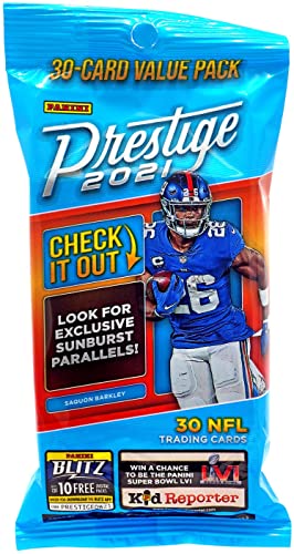 2021 Panini Prestige Football 30-Card Value Pack for Football Fans Authentic Checkbox Collectibles
| 2021 Panini Presti