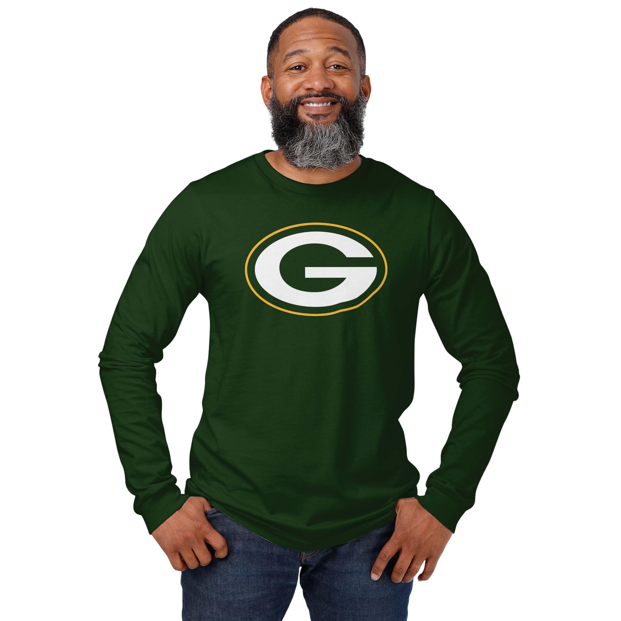 FOCO Men's NFL Team Primary Logo Long Sleeve T-Shirt + Size + Color + Free Shipping