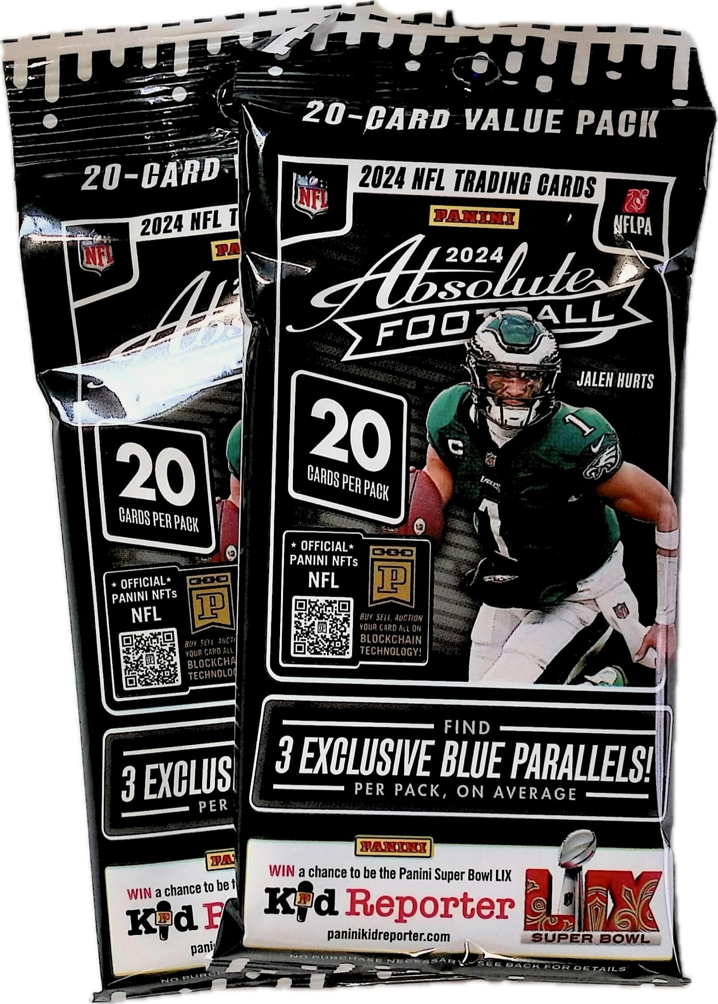 Absolute Football Jumbo Packs - Premium Quality 2 Packs Including 40 Football Cards Total for Collectors - Perfect for G